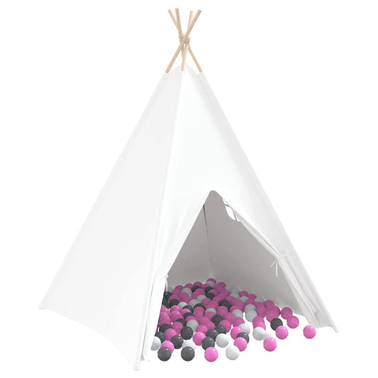 vidaXL Σκηνίτσα Teepee Λευκό 120 x 120 x 150 cm Ύφασμα και Πλαστικό
