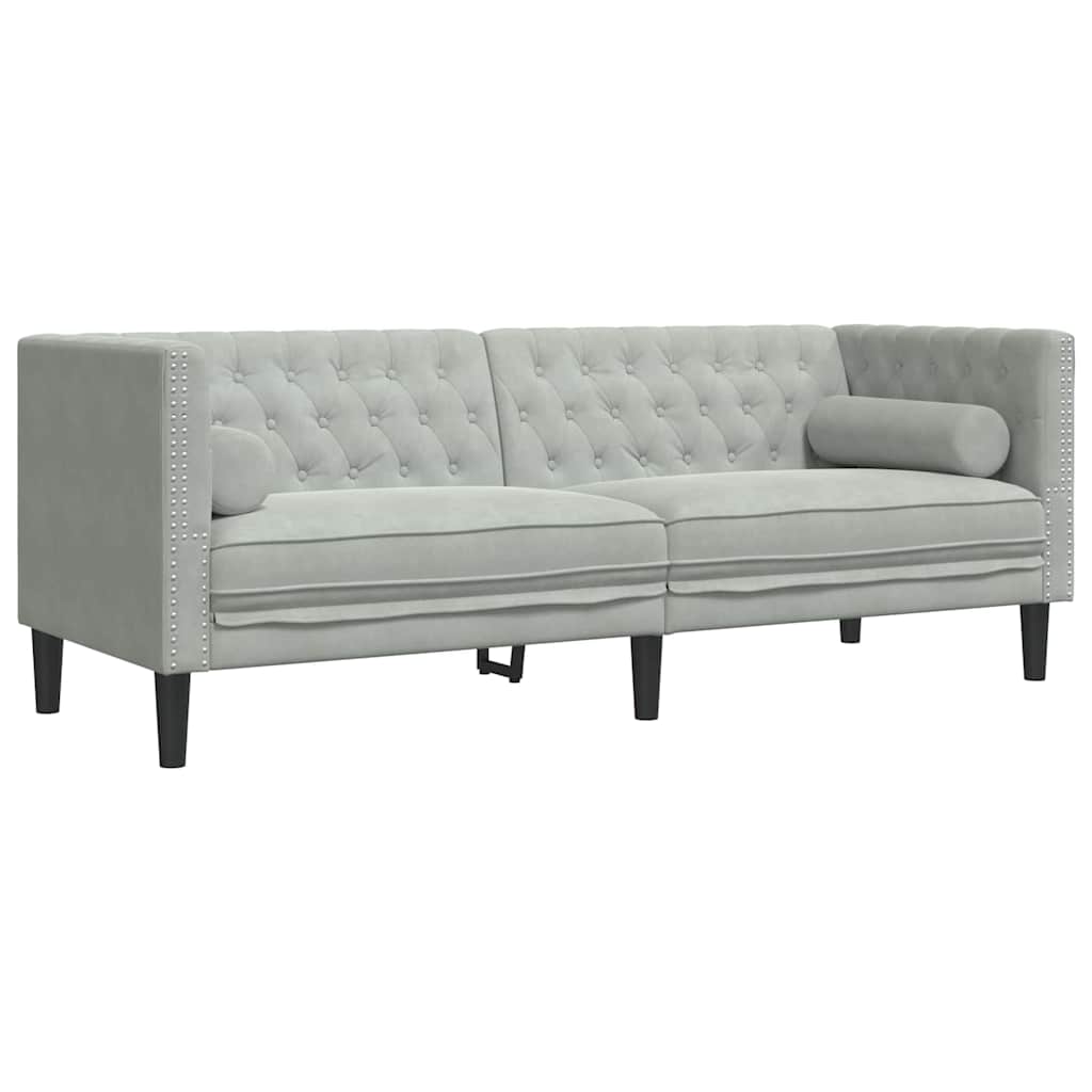 vidaXL Καναπές σαλονιού 2 pcs Ανοιχτό γκρι 194 x 74,5 x 70,5 εκ.