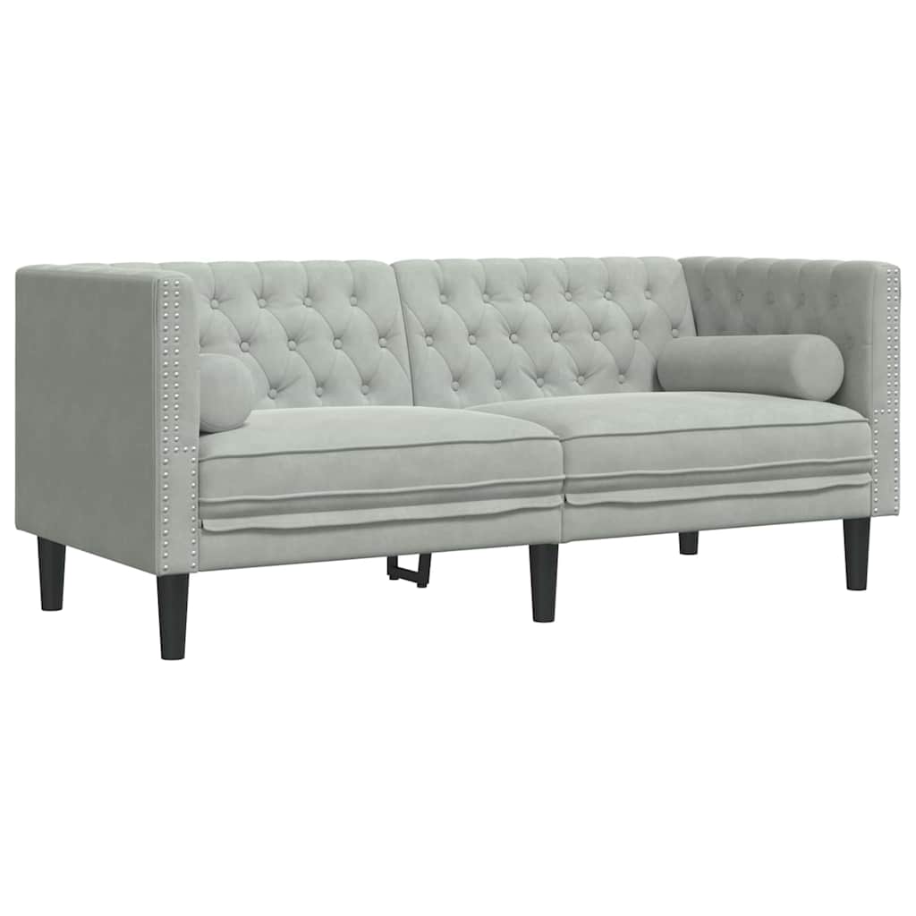 vidaXL Καναπές σαλονιού 2 pcs Ανοιχτό γκρι 194 x 74,5 x 70,5 εκ.