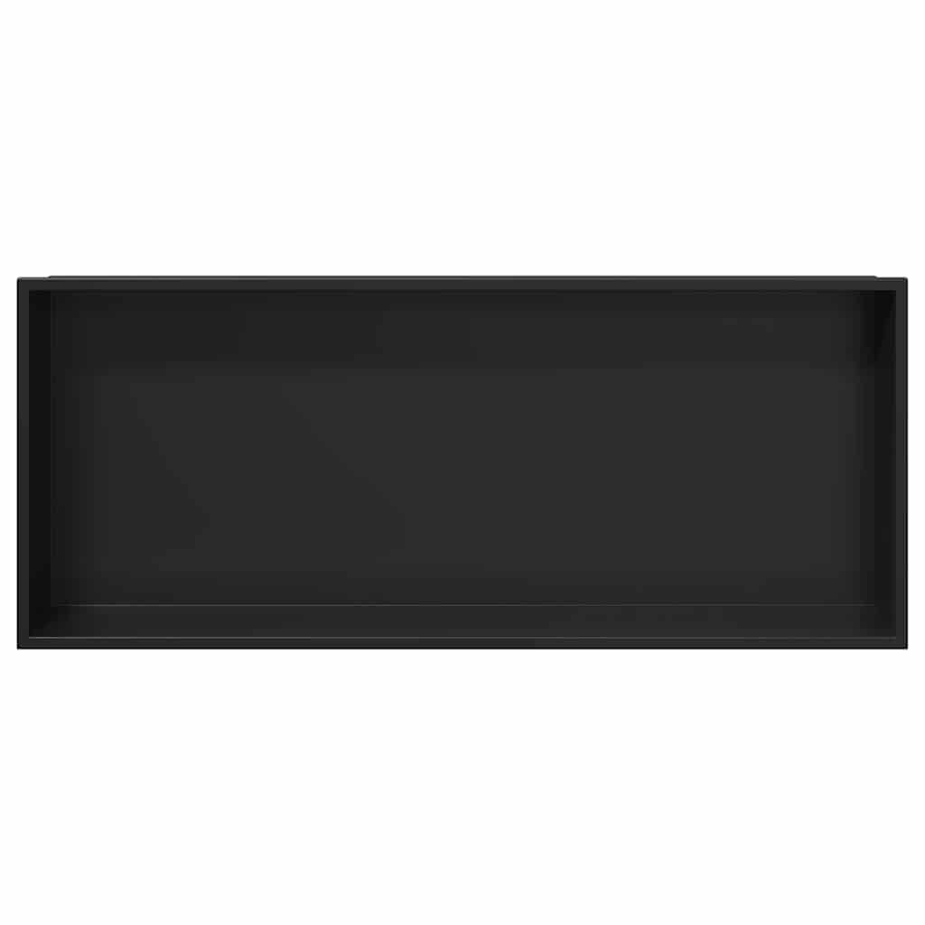 vidaXL Νίτσα Μπάνιου Μαύρο 75 x 30 x 9.5 εκ. Ανοξείδωτο ατσάλι