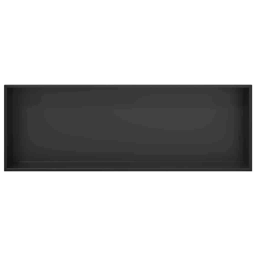 vidaXL Νίτσα Μπάνιου Μαύρο 90 x 30 x 9.5 εκ. Ανοξείδωτο ατσάλι