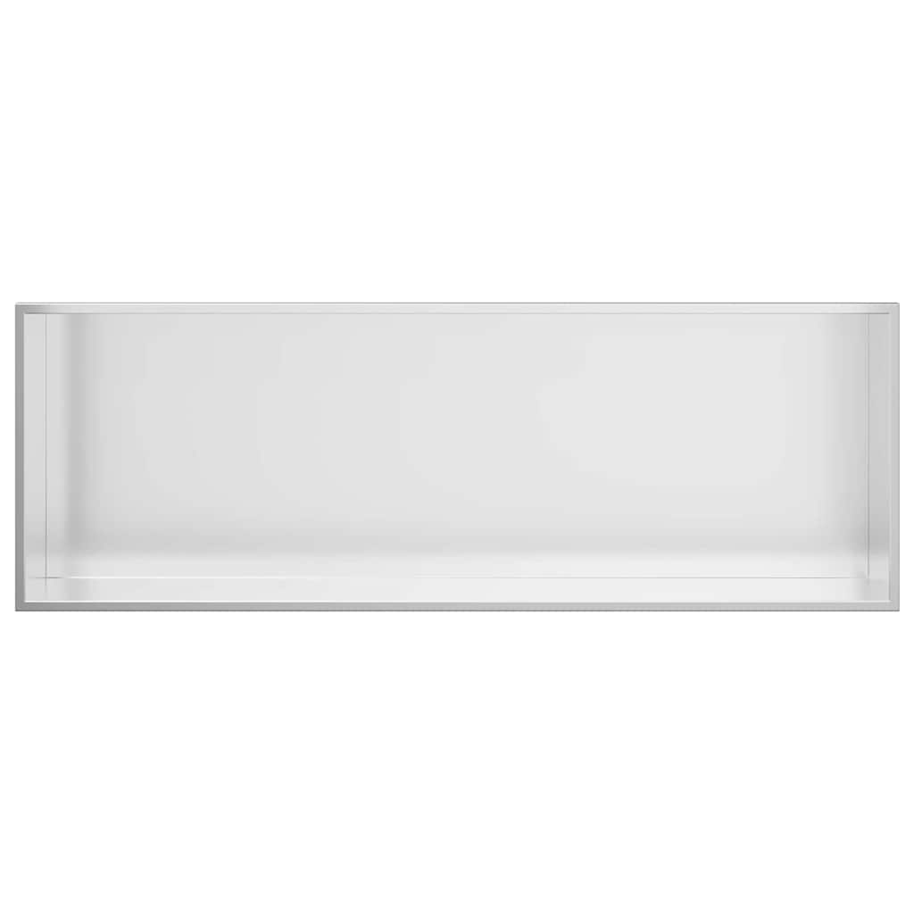 vidaXL Νίτσα Μπάνιου Ασημί 90 x 30 x 9.5 εκ. Ανοξείδωτο ατσάλι