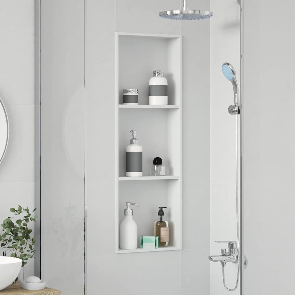 vidaXL Νίτσα Μπάνιου Λευκό 90 x 30 x 9.5 εκ. Ανοξείδωτο ατσάλι