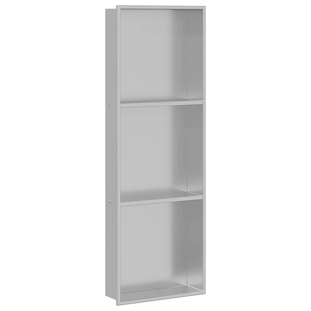 vidaXL Νίτσα Μπάνιου Ασημί 90 x 30 x 9.5 εκ. Ανοξείδωτο ατσάλι
