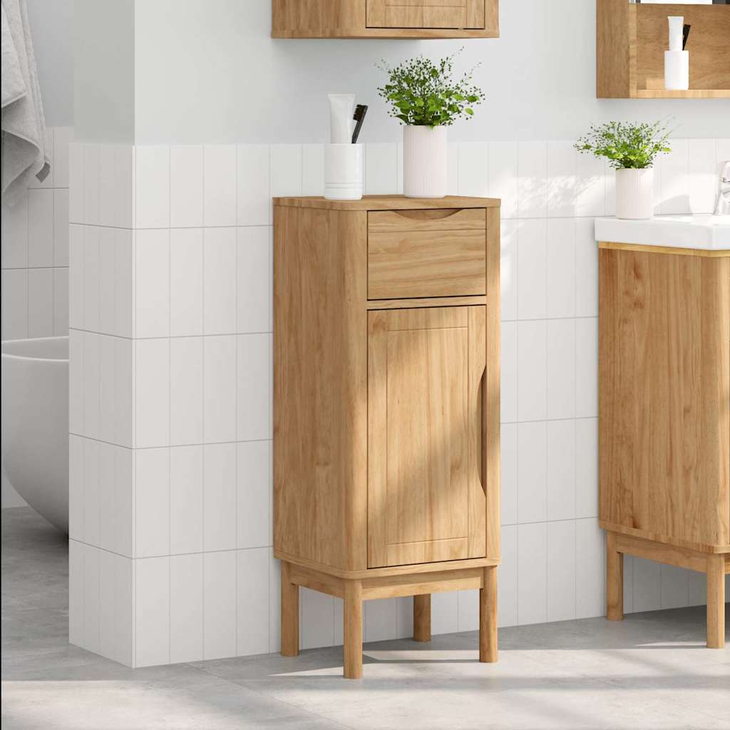 vidaXL Ντουλάπι Μπάνιου Κερωτό καφέ 35 x 30 x 90 cm Στερεό ξύλο πεύκου