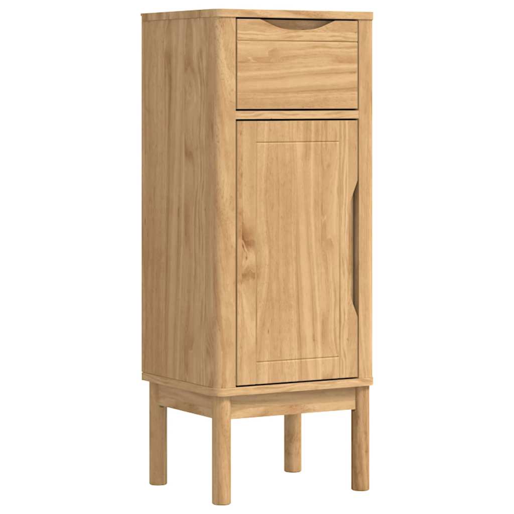 vidaXL Ντουλάπι Μπάνιου Κερωτό καφέ 35 x 30 x 90 cm Στερεό ξύλο πεύκου