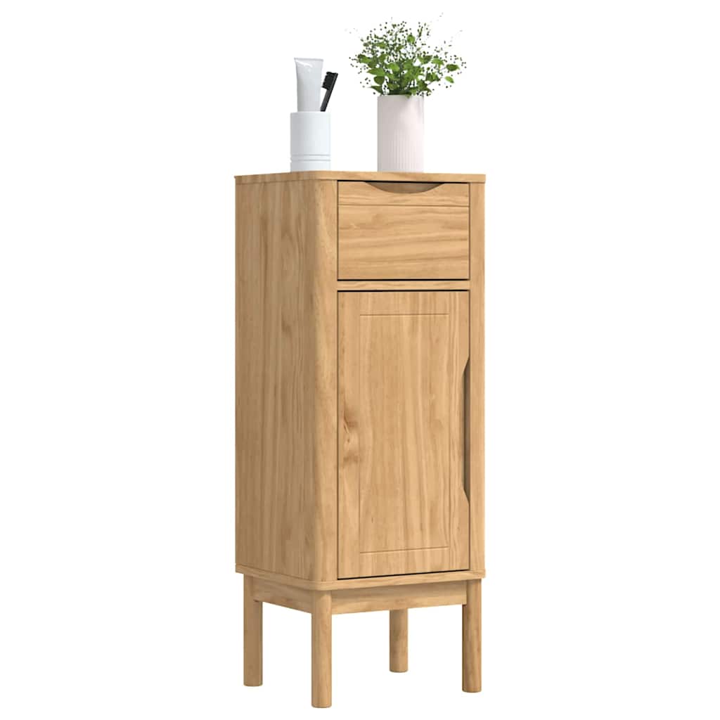 vidaXL Ντουλάπι Μπάνιου Κερωτό καφέ 35 x 30 x 90 cm Στερεό ξύλο πεύκου