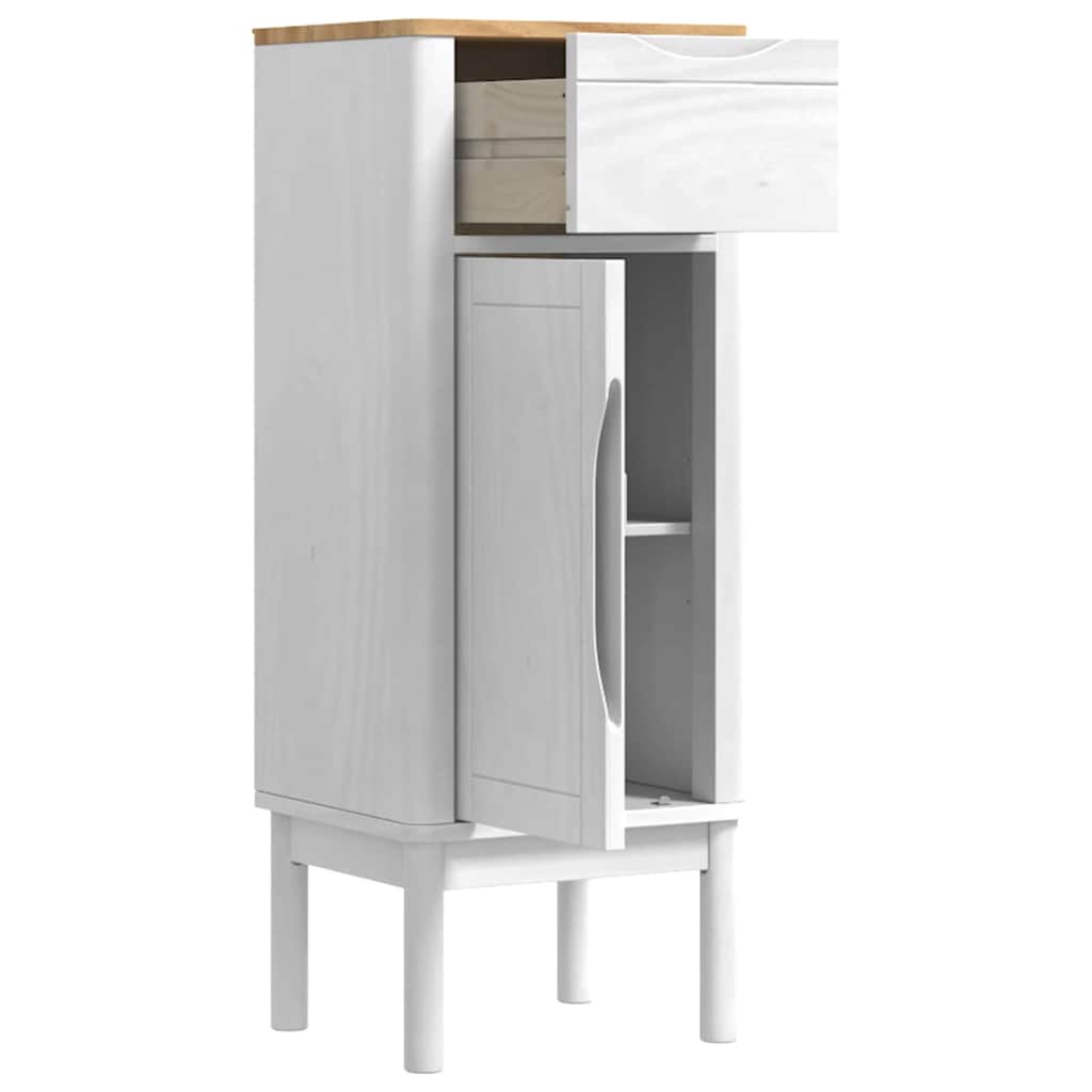 vidaXL Ντουλάπι Μπάνιου Λευκό 35 x 30 x 90 cm Στερεό ξύλο πεύκου