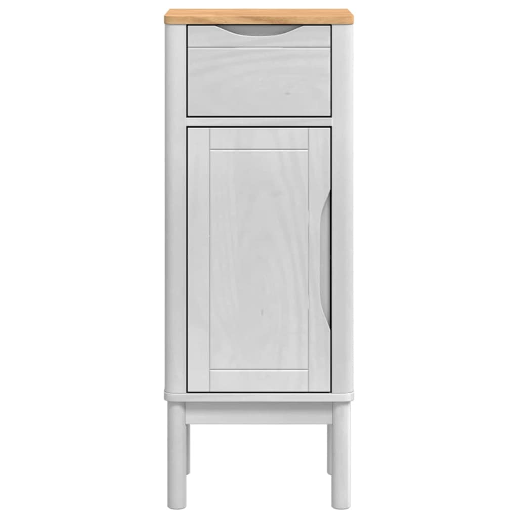 vidaXL Ντουλάπι Μπάνιου Λευκό 35 x 30 x 90 cm Στερεό ξύλο πεύκου
