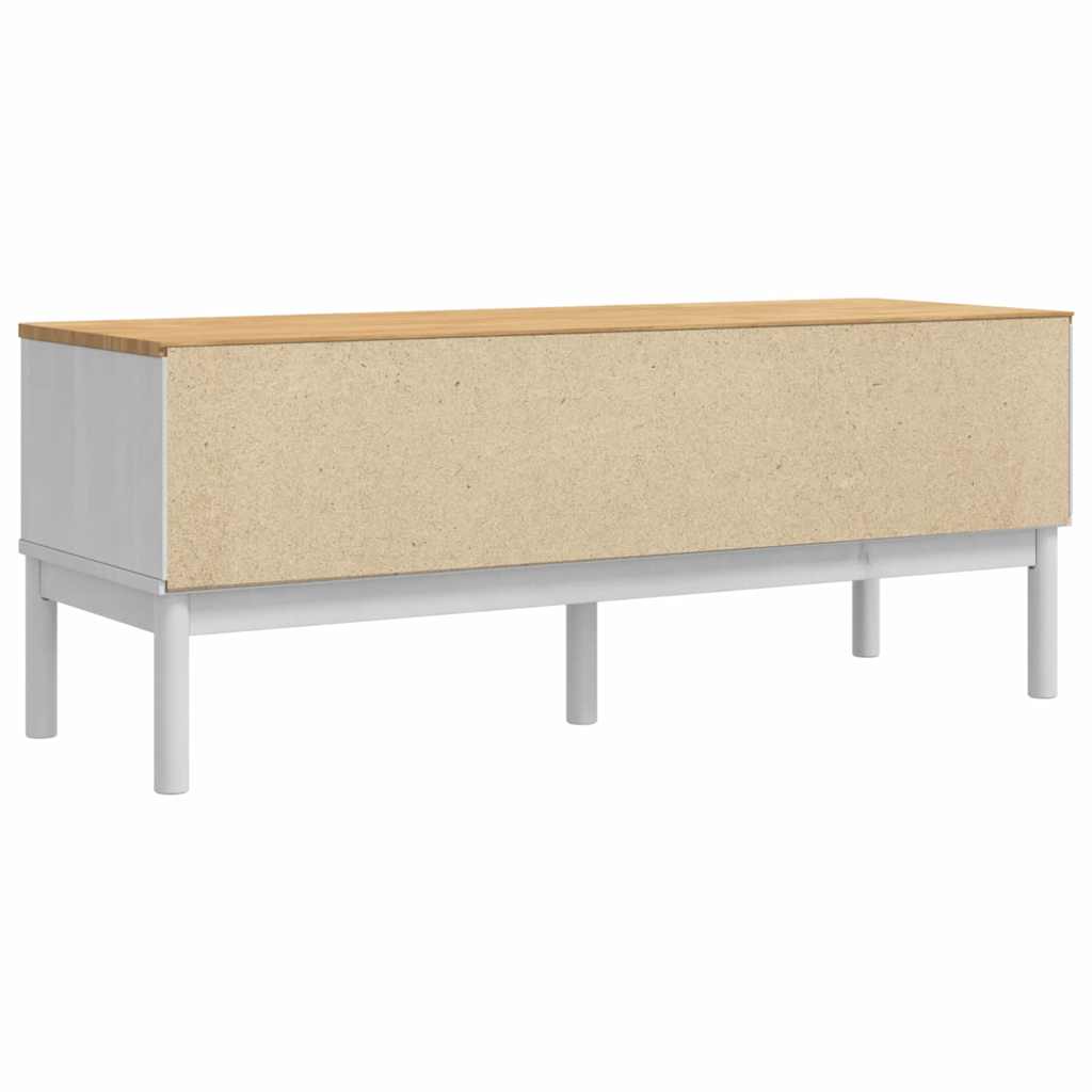 vidaXL Πάγκος Χωλ με συρτάρι Λευκό 115 x 40 x 45 εκ Στερεό ξύλο πεύκου