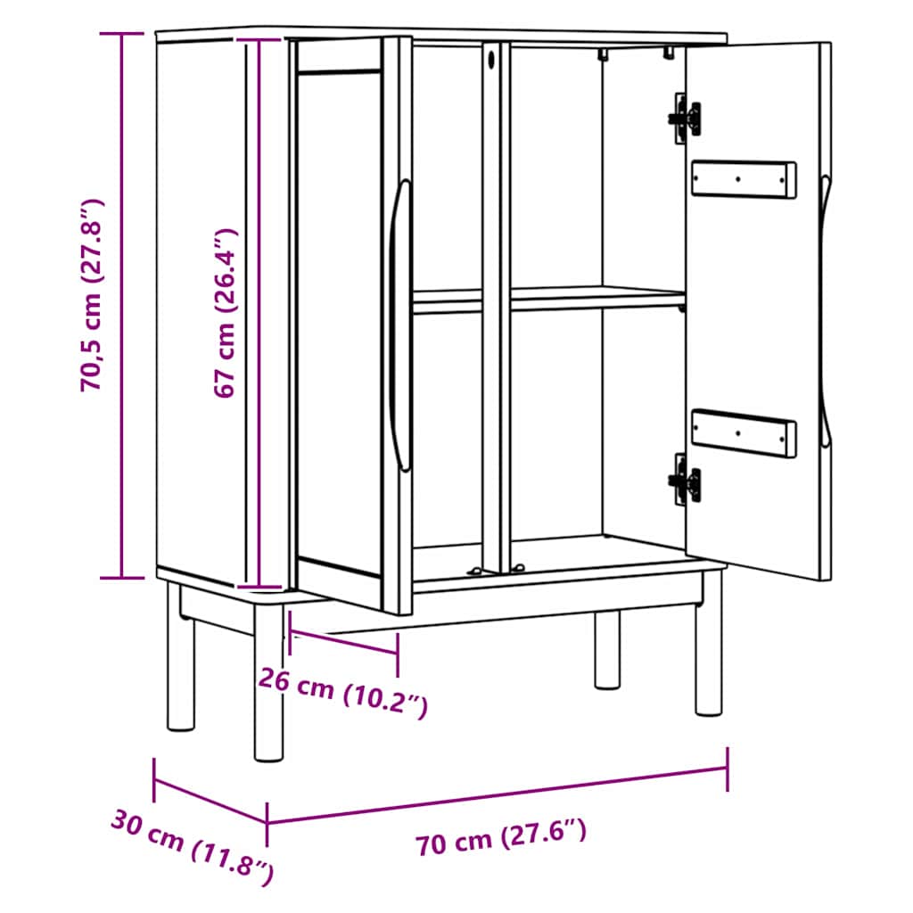 vidaXL Πλαϊνό γραφείο FLORO Λευκό 70 x 30 x 70,5 εκ.