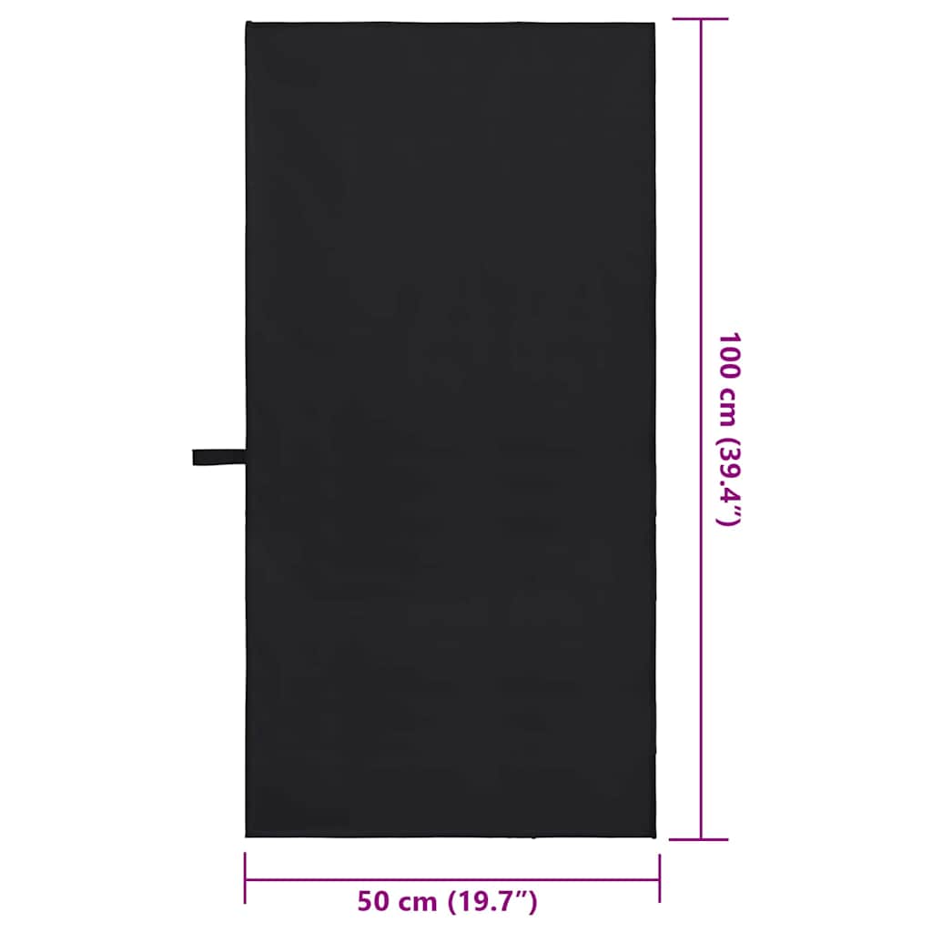 vidaXL Αθλητικές Πετσέτες 2 τμχ. Μαύρο 100 x 50 cm