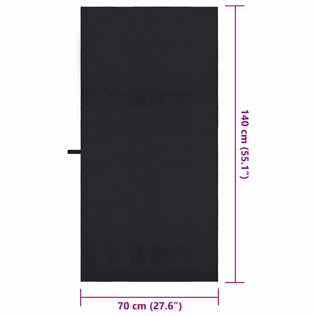 vidaXL Αθλητικές Πετσέτες 2 pcs Μαύρο 140 x 70 εκ