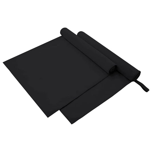 vidaXL Αθλητικές Πετσέτες 2 pcs Μαύρο 180 x 90 cm
