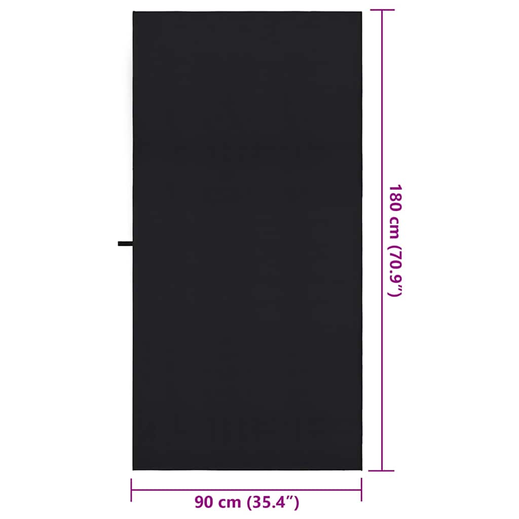 vidaXL Αθλητικές Πετσέτες 2 pcs Μαύρο 180 x 90 cm