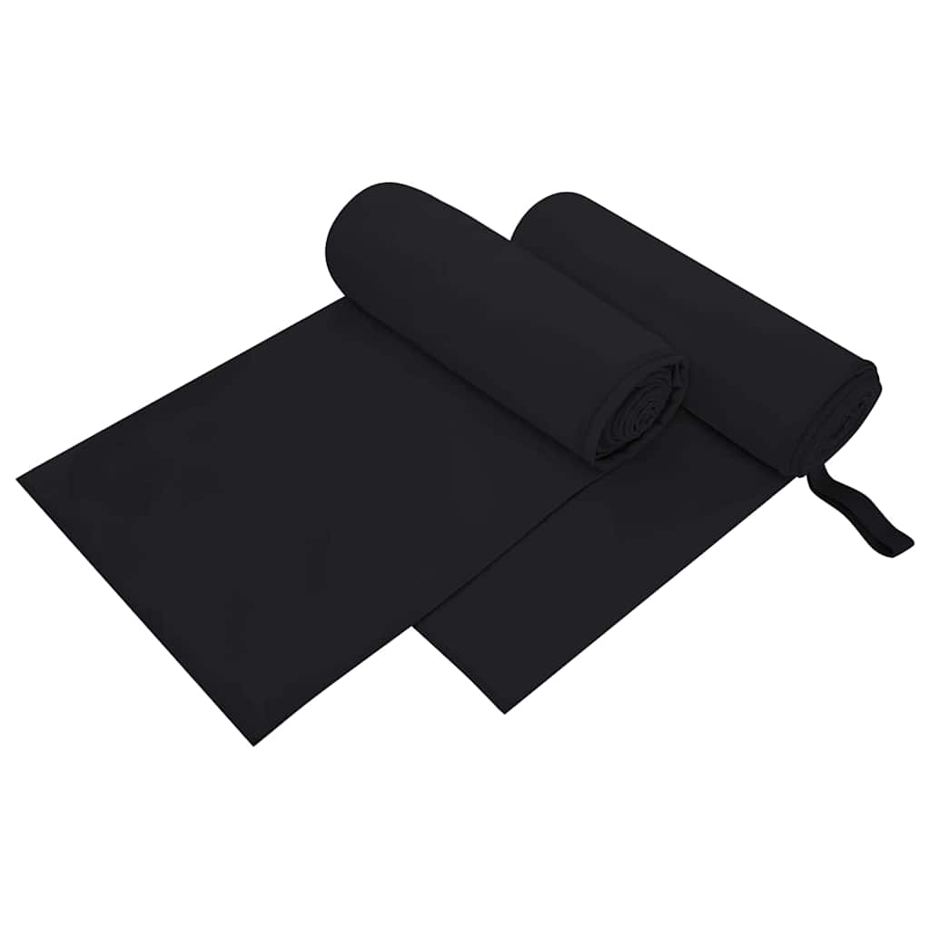 vidaXL Αθλητικές Πετσέτες 2 pcs Μαύρο 200 x 100 cm