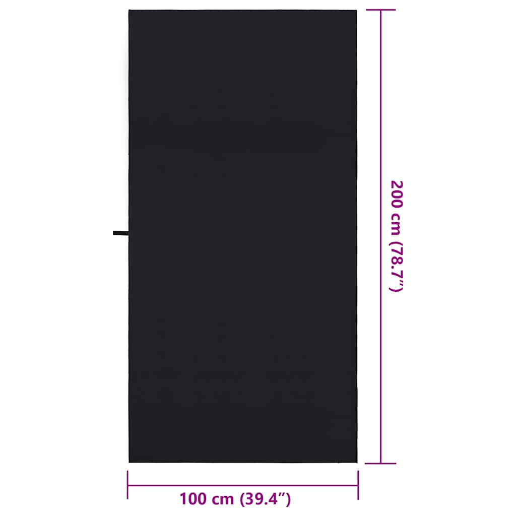 vidaXL Αθλητικές Πετσέτες 2 pcs Μαύρο 200 x 100 cm