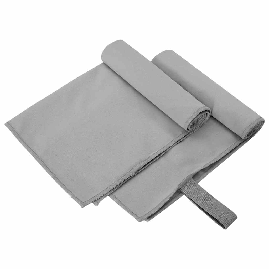vidaXL Αθλητικές Πετσέτες 2 pcs Σκούρο γκρι 50 x 30 cm