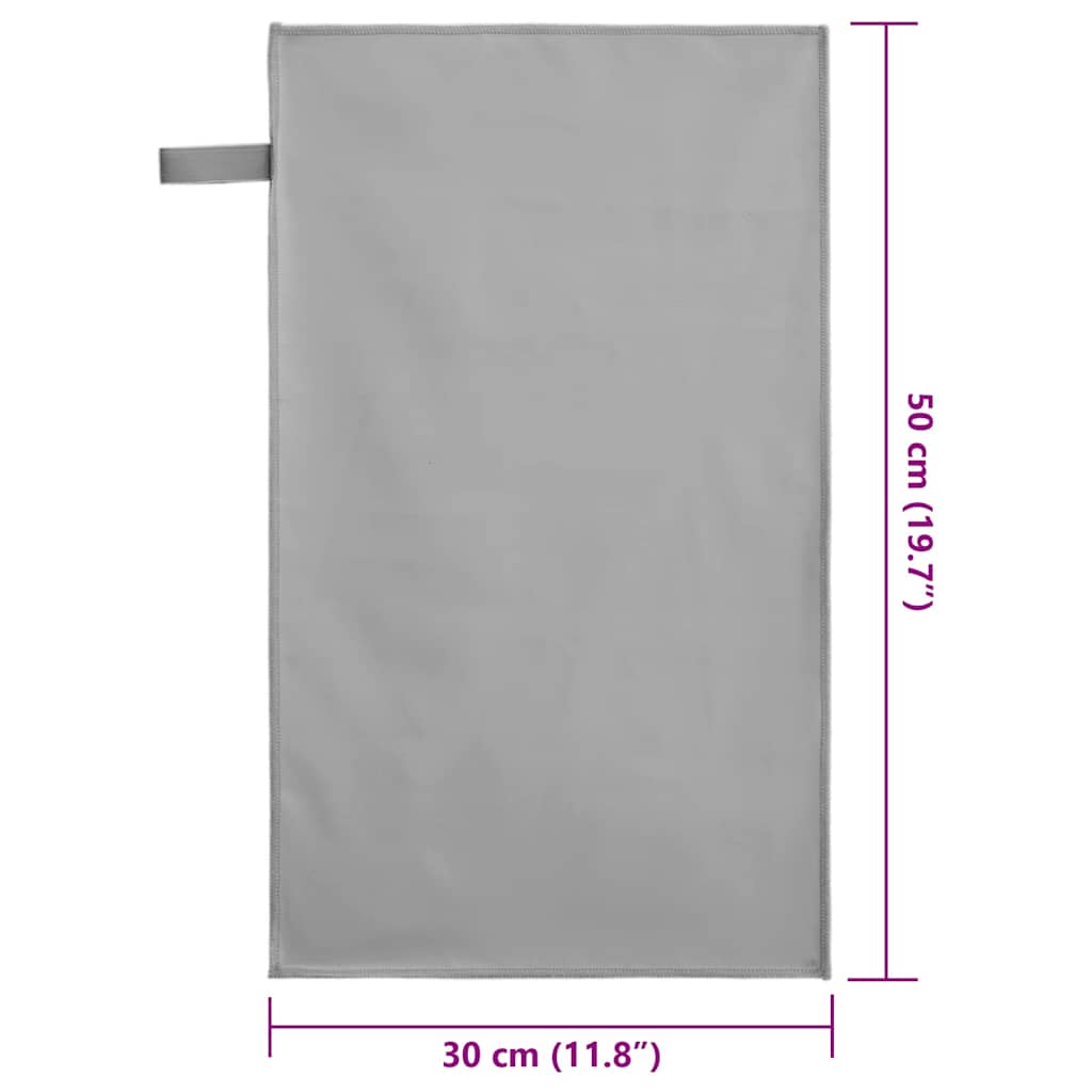 vidaXL Αθλητικές Πετσέτες 2 pcs Σκούρο γκρι 50 x 30 cm