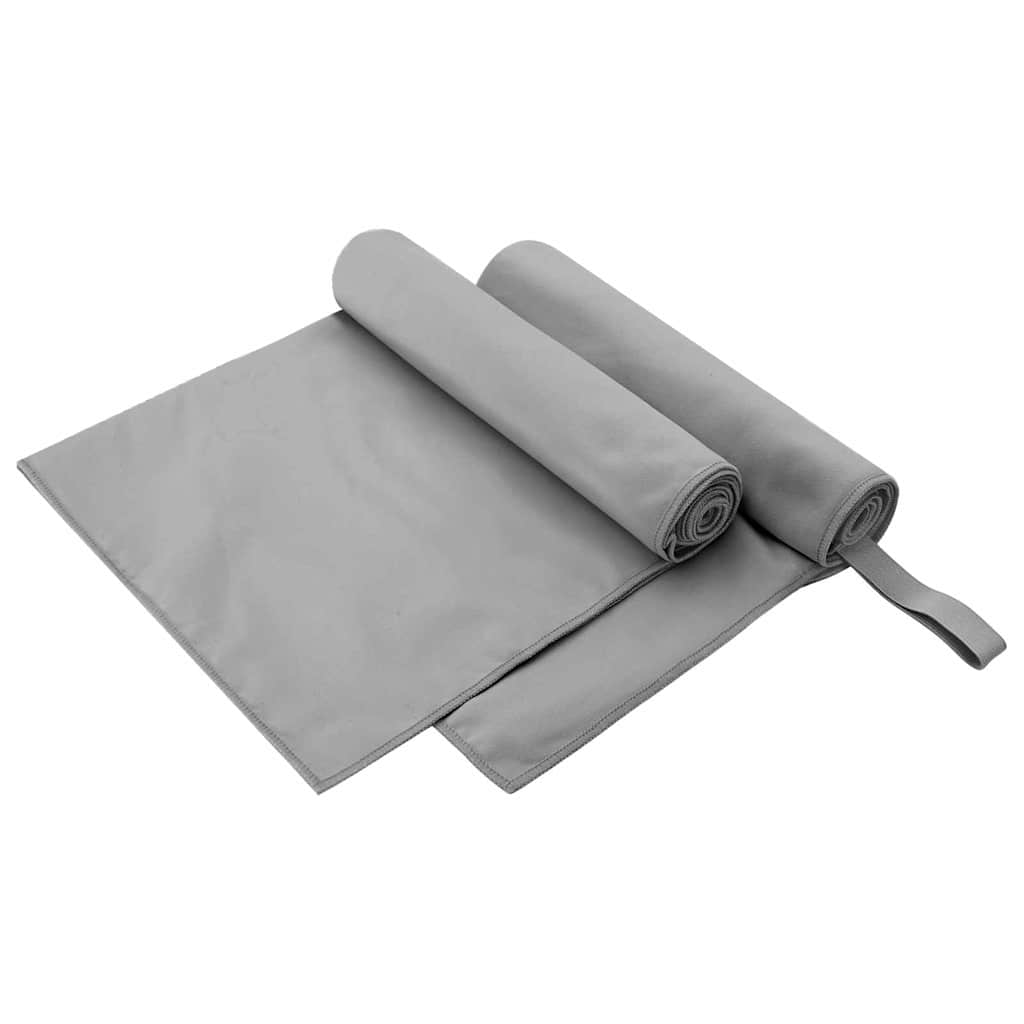 vidaXL Αθλητικές Πετσέτες 2 pcs Σκούρο γκρι 100 x 50 cm