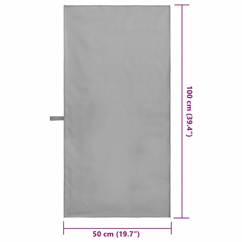 vidaXL Αθλητικές Πετσέτες 2 pcs Σκούρο γκρι 100 x 50 cm