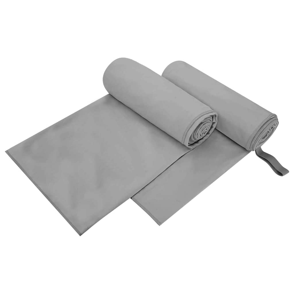 vidaXL Αθλητικές Πετσέτες 2 pcs Σκούρο γκρι 200 x 100 cm
