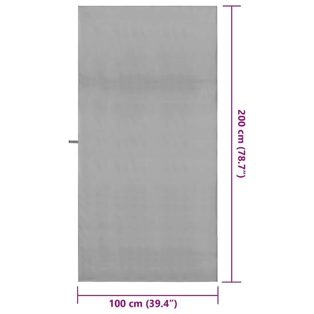 vidaXL Αθλητικές Πετσέτες 2 pcs Σκούρο γκρι 200 x 100 cm