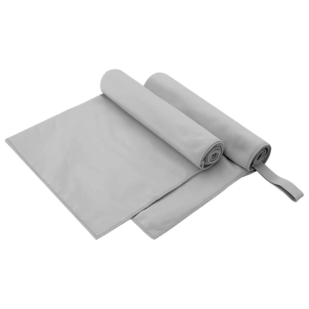 vidaXL Αθλητικές Πετσέτες 2 pcs Γκρι 100 x 50 cm