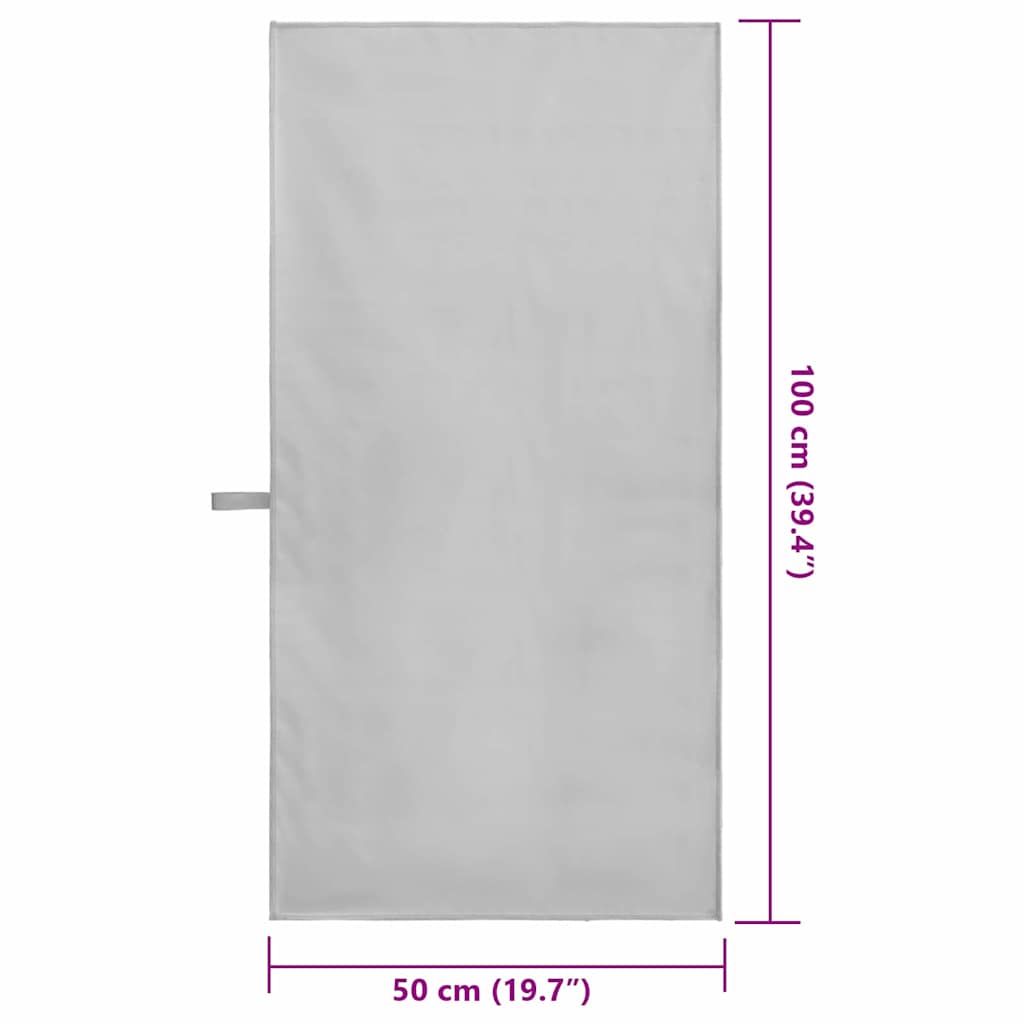 vidaXL Αθλητικές Πετσέτες 2 pcs Γκρι 100 x 50 cm