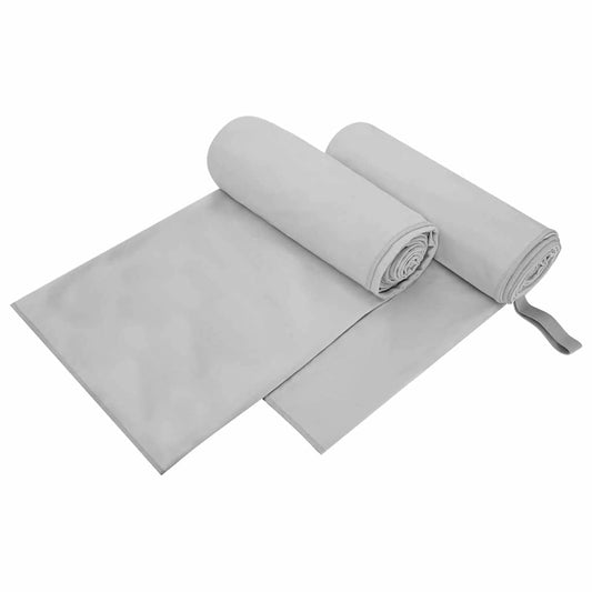 vidaXL Αθλητικές Πετσέτες 2 pcs Γκρι 200 x 100 cm