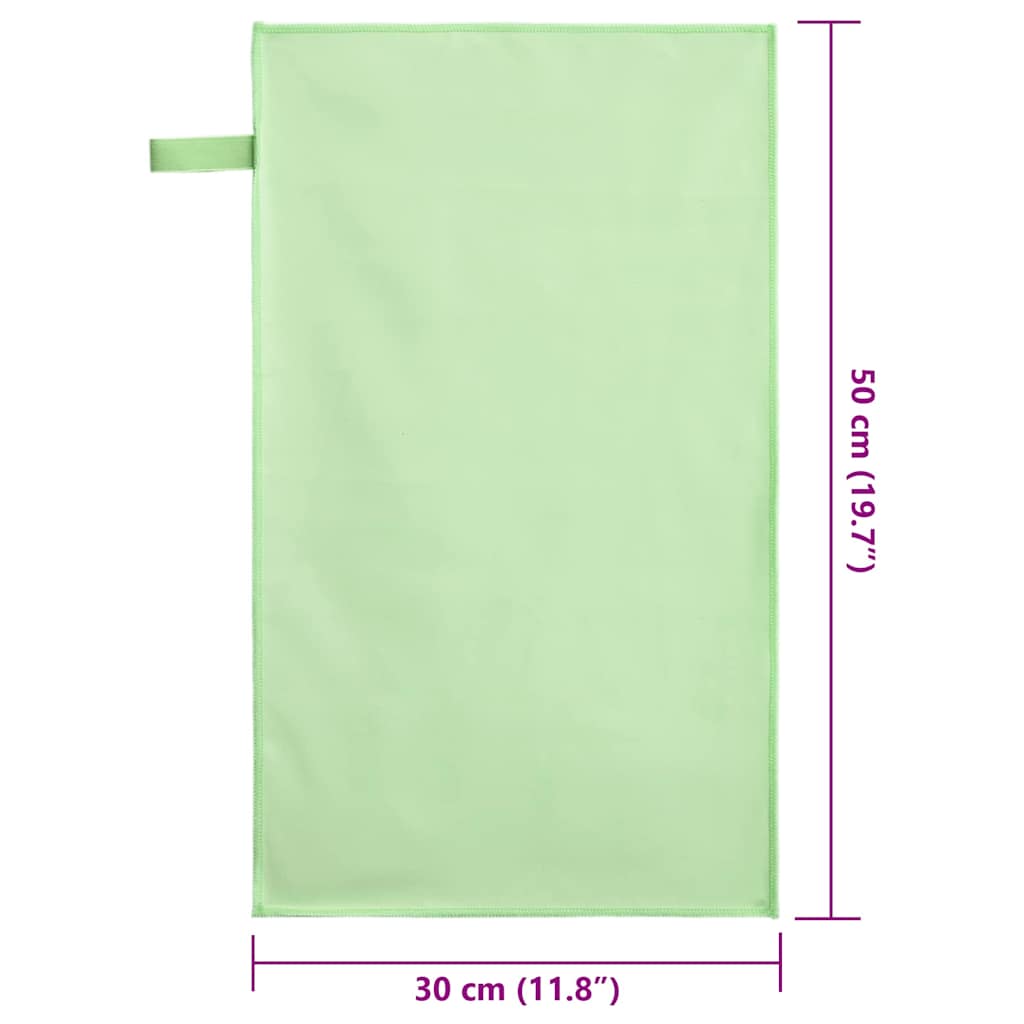 vidaXL Αθλητικές Πετσέτες 2 pcs Πράσινο 50 x 30 cm