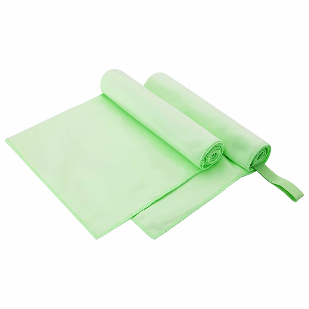 vidaXL Αθλητικές Πετσέτες 2 pcs Πράσινο 100 x 50 cm