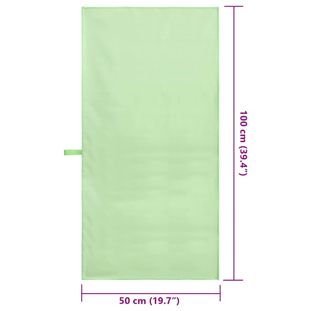 vidaXL Αθλητικές Πετσέτες 2 pcs Πράσινο 100 x 50 cm