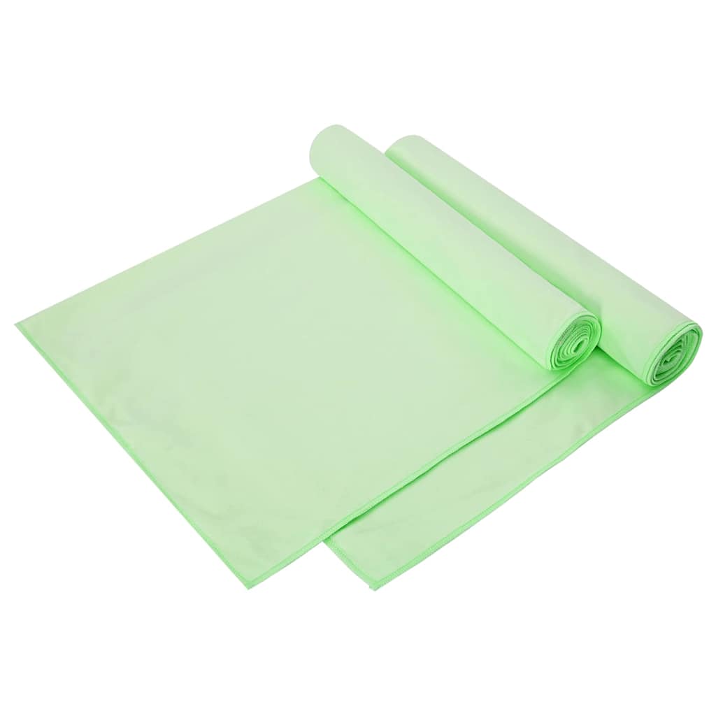 vidaXL Αθλητικές Πετσέτες 2 pcs Πράσινο 140 x 70 εκ