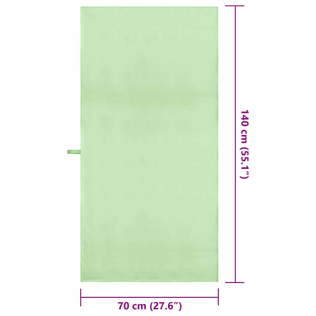 vidaXL Αθλητικές Πετσέτες 2 pcs Πράσινο 140 x 70 εκ