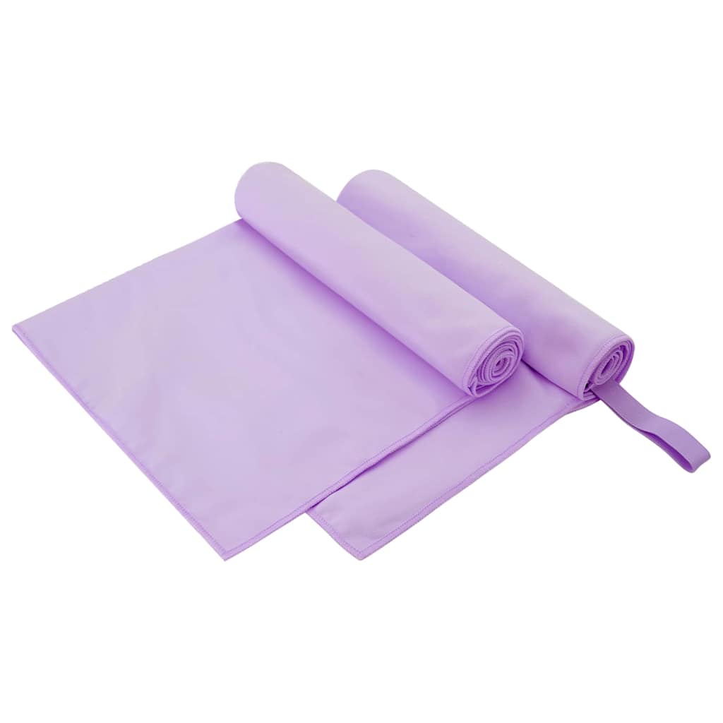 vidaXL Αθλητικές Πετσέτες 2 pcs Μοβ 100 x 50 cm