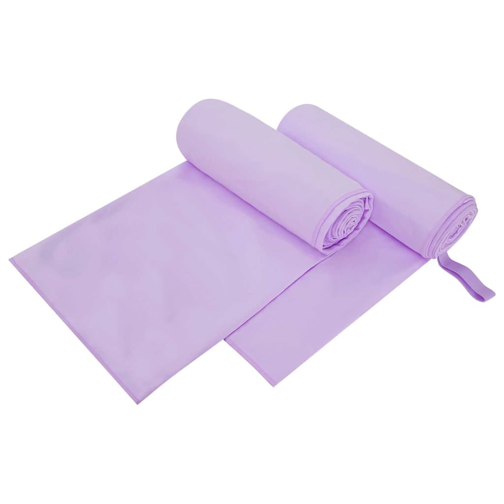 vidaXL Αθλητικές Πετσέτες 2 pcs Μοβ 200 x 100 cm