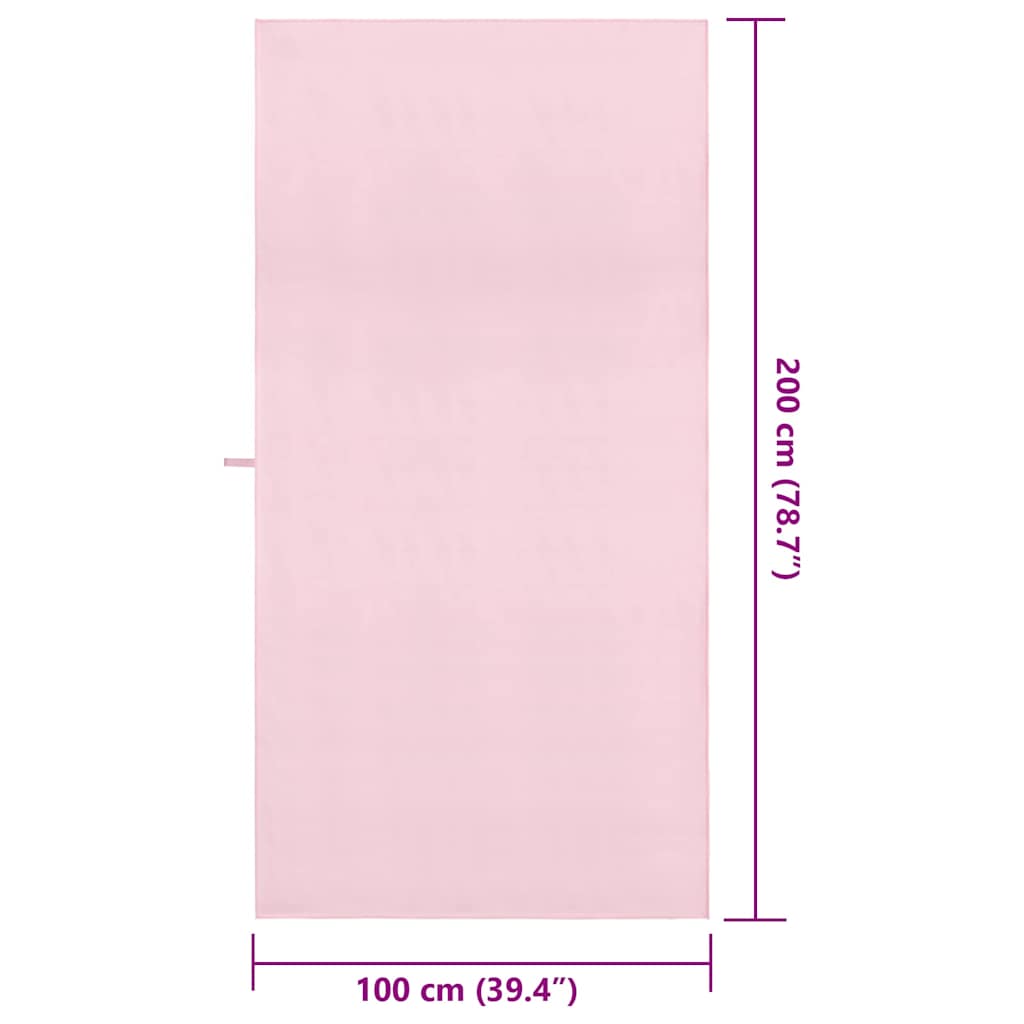 vidaXL Αθλητικές Πετσέτες 2 pcs Ροζ 200 x 100 cm