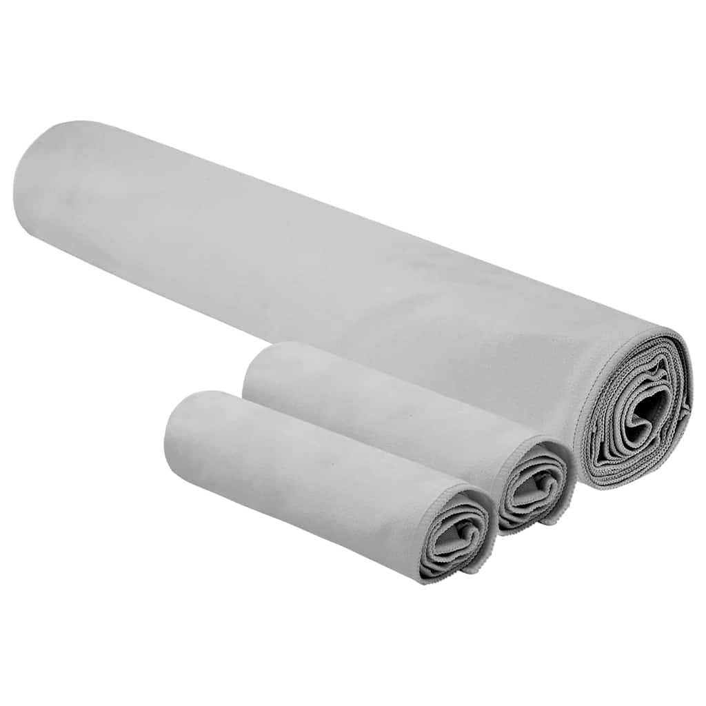 vidaXL Σύνολο πετσέτας αθλητισμού 3 pcs Γκρι