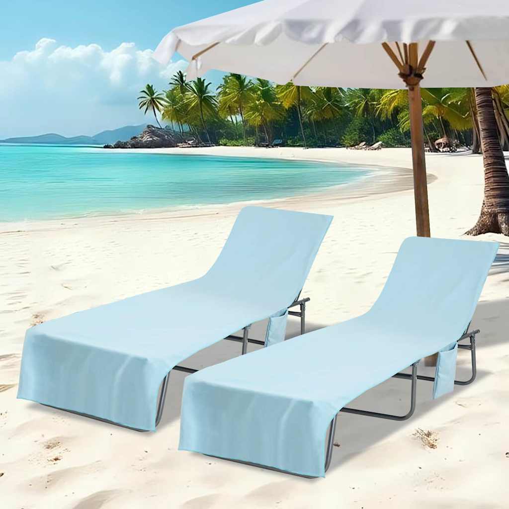 vidaXL Πετσέτες ξαπλώστρας 2 pcs Μπλε 210 x 75 cm