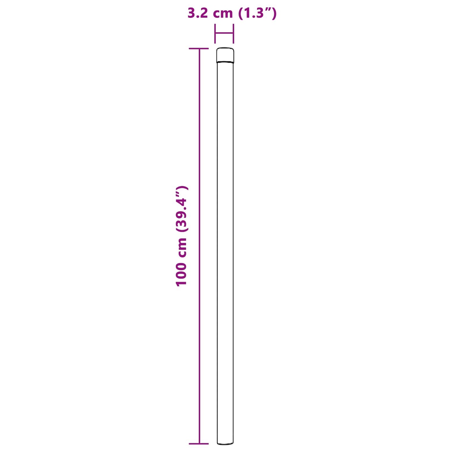 vidaXL Στύλος Περιφράξεων 2 τεμ. Πράσινο 100 cm