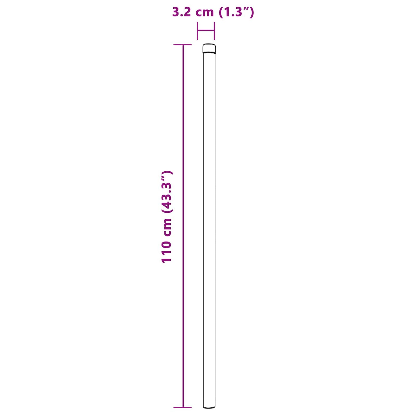 vidaXL Στύλος Περιφράξεων 2 τμχ. Πράσινο 110 cm
