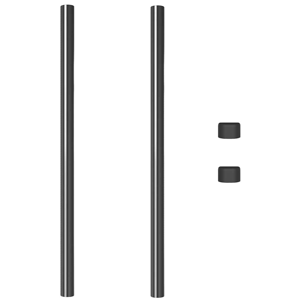 vidaXL Πό posts φράχτη 2 pcs Γκρι 100 cm Ατσάλι με Επικάλυψη Πούδρας