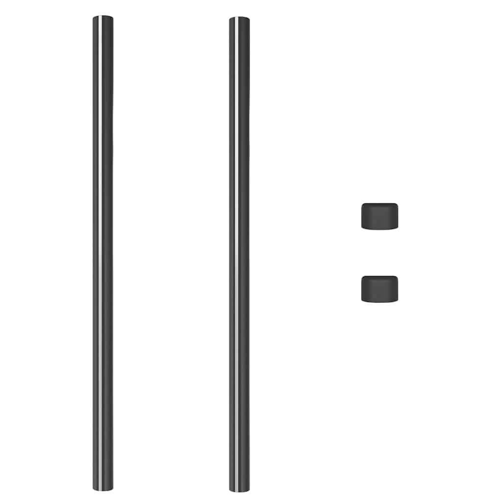 vidaXL Πό posts φράχτη 2 pcs Γκρι 120 cm Ατσάλι με Επικάλυψη Πούδρας