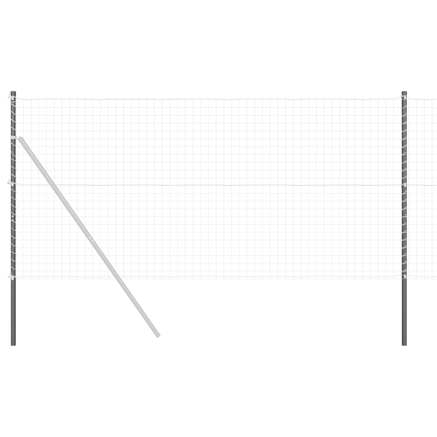 vidaXL Στύλος Περιφράξεων 12 pcs Γκρι Ατσάλι με Επικάλυψη Πούδρας