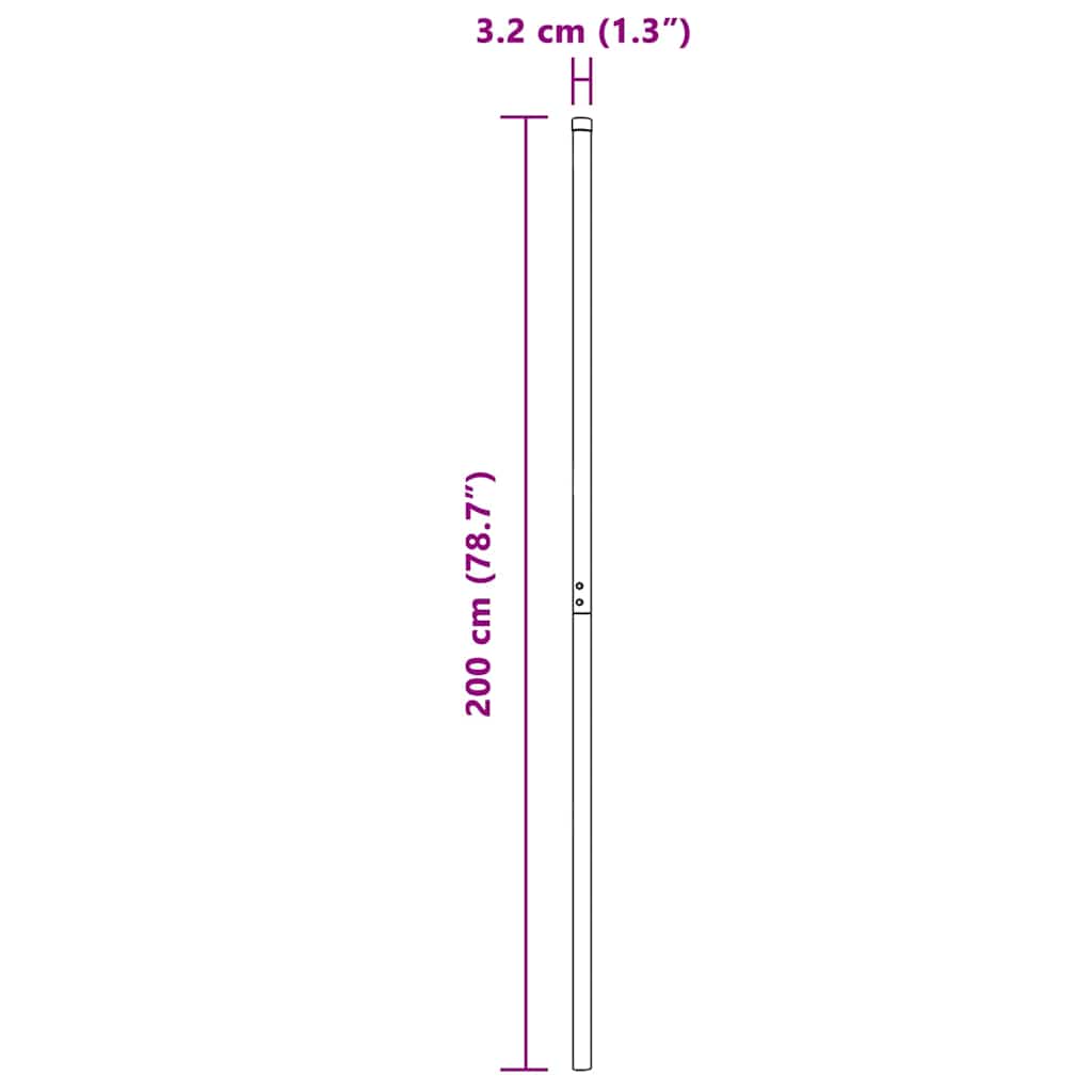 vidaXL Πό posts φράχτη 12 pcs Γκρι 200 cm Ατσάλι με Επικάλυψη Πούδρας