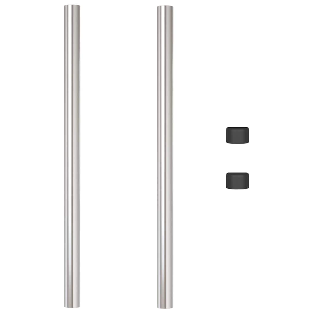 vidaXL Πό posts φράχτη 2 pcs Ασημί 80 cm Ατσάλι με Επικάλυψη Πούδρας