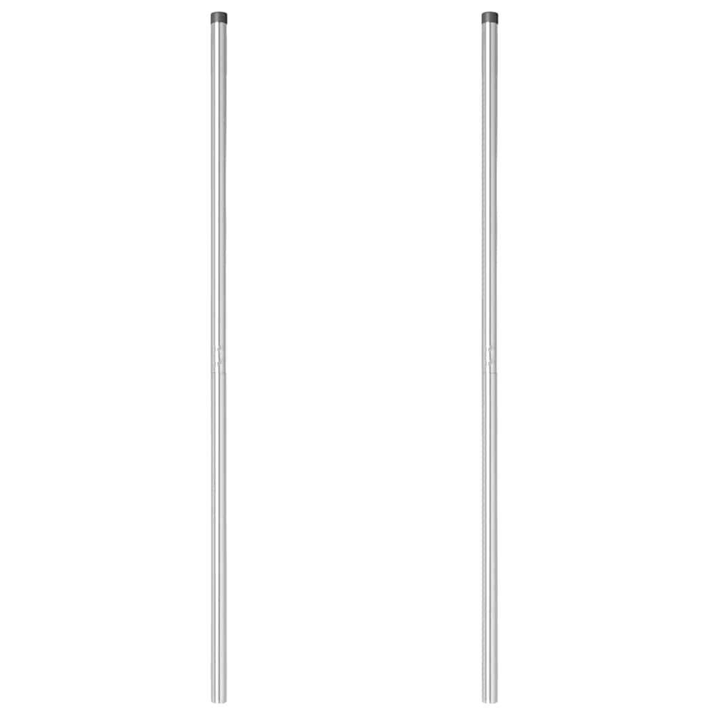 vidaXL Πό posts φράχτη 2 pcs Ασημί 140 cm Ατσάλι με Επικάλυψη Πούδρας