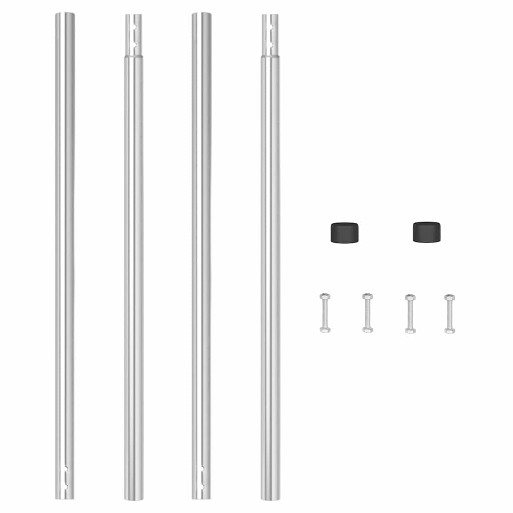 vidaXL Πό posts φράχτη 2 pcs Ασημί 210 cm Ατσάλι με Επικάλυψη Πούδρας