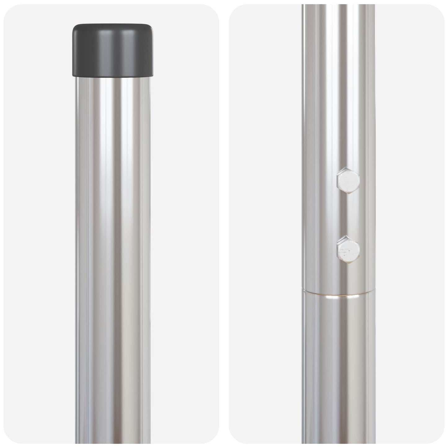 vidaXL Στύλος Περιφράξεων 12 pcs Ασημί Ατσάλι με Επικάλυψη Πούδρας